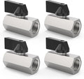 ChillWaves Brass Mini Ball Valve, Shut Off Switch Ball Valve 3/8" NPT Female x 3/8" NPT Female Thread Pipe Fitting(4-PACK)