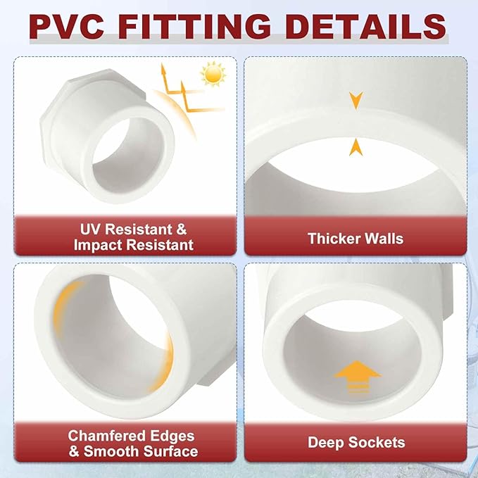 10Pcs 3/4"x1/2" PVC Reducer Bushing Fitting, SCH40 (Socket x Socket) Furniture Grade PVC Pipe Fitting, Reducer Bush Adapter for Home Sewer Plumbing, Industrial, Pipe Connection