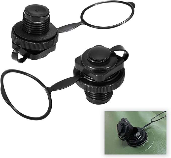 2PCS Inflatable Boat Air Valve, Kayak Raft Plug Replacement, Inflatable Boat Spiral Air Plug, Air Mattress Plug Replacement, Air Valve Replacement for Inflatable Boat Rubber Dinghy Pool Airbeds