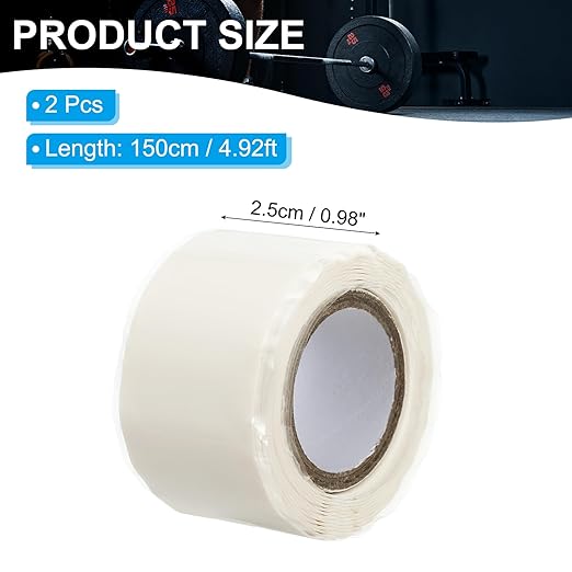 PATIKIL Grip Tape for Handles 1" x5ft, 2Roll Self-Fusing Silicone Tape for Bike Handles Pull Up Bars Gym Equipment Plumb/Hose/Pipe Leaks Emergency, White