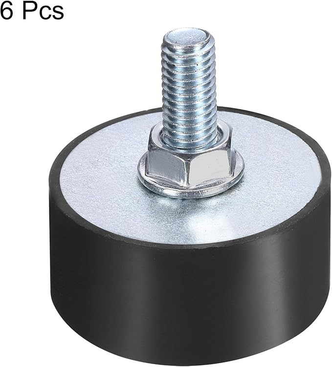 uxcell 4pcs M8x23mm Rubber Isolator Mounts with Studs 40x20mm Male Female Vibration Shock Absorber Zinc Plated Cylindrical Thread Mounts Anti Vibration Isolators with 4pcs M8 Lock Nuts