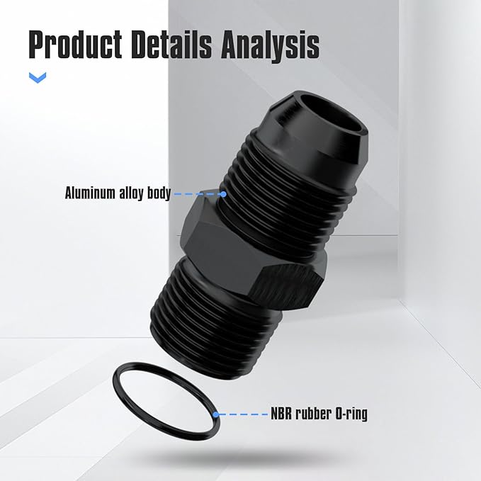 6AN Flare to AN6 ORB Male O-Ring Fitting Adapter (2PCS)