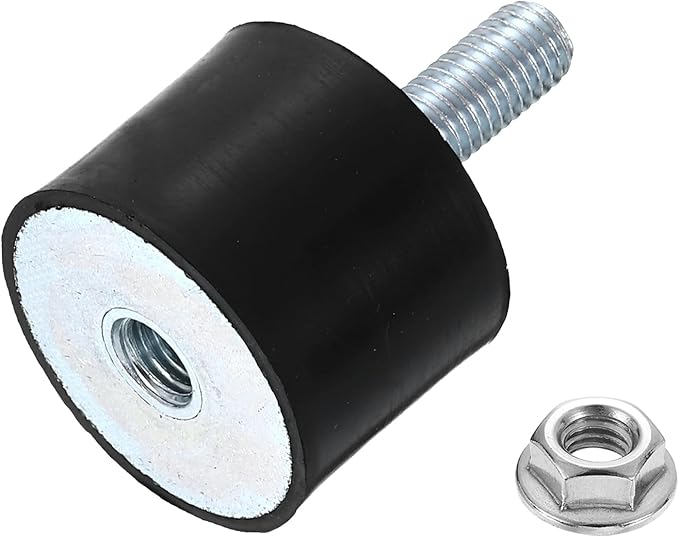 uxcell M10 Rubber Mounts, 1Pcs 40x30mm(DxH) Rubber Cylindrical Anti Vibration Isolator Shock Absorber with Lock Nut for Car Bobbin Generator Air Compressors