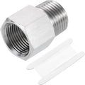 uxcell Pipe Fitting Reducing Adapter, 1/2" NPT Male x M20 Female 304 Stainless Steel Reducer Connector for Water Oil Air Pressure Gauge, Silver