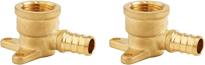 2-Pack 1/2" Brass Drop Ear Elbow, 1/2Pex Fitting, 1/2 No Lead，Corrosion-Resistant, NSF UPC Certified.ASTM F1807