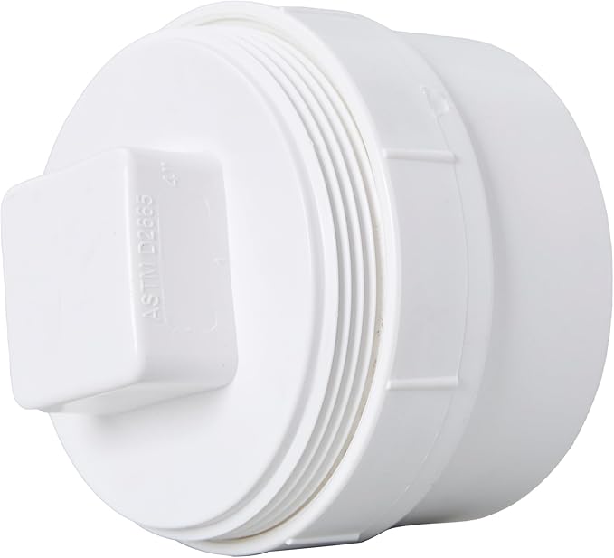 4" Pvc Sewer Cleanout Adapter With Plug Pipe Cover Cap Fitting,PVC DWV Drainage Sewer Cleanout for Outdoor Garden