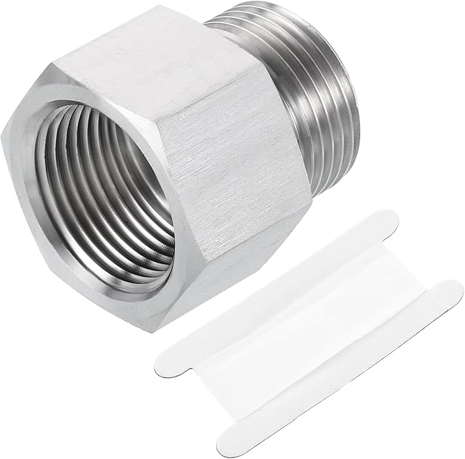 uxcell Pipe Fitting Reducing Adapter, G3/4" Male x 3/4" NPT Female 304 Stainless Steel Reducer Connector for Water Oil Air Pressure Gauge, Silver