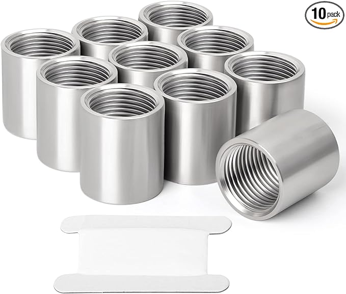 TAISHER 10PCS 304 Stainless Steel Cast Pipe Fitting, Coupling, 1" x 1" NPT Female Threaded