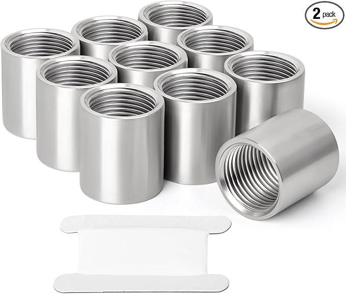 TAISHER 2PCS 304 Stainless Steel Cast Pipe Fitting, Coupling, 3/8" x 3/8" NPT Female Threaded