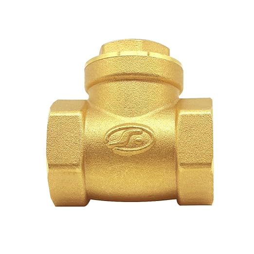 Joywayus 3/4” Female Thread Brass Horizontal Check Valve DN20 One-Way Non-return Swing Check Valve Prevent Water Backflow