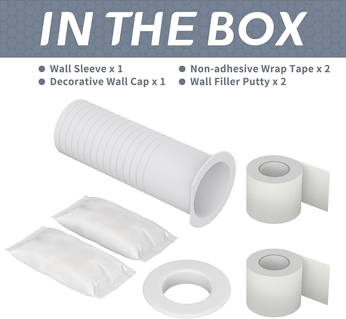 Flamorrow Mini Split Cover Wall Sleeve for Air Conditioning Line Set Covers, AC Sleeve Through Wall for Outside Air Conditioning Line Sets, Pipe Accessories