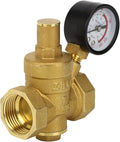 Pssopp DN25 Brass Pressure Regulator Valve with Adjustable Knob, Piston Structure for Water Pressure Reducing, 1.6Mpa Inlet Pressure