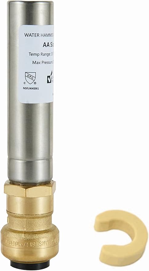 EFIELD MH-151-A1, Stainless Steel Water Hammer Arrestor 1/2-Inch Push-Fit to Connect Pex, Copper, CPVC, Free Disconnect Clip Tool,(HAMMER007)