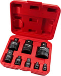 8 Piece Impact Socket Adapter and Reducer Set,1/4" 3/8" 1/2" 3/4" 1"Drive Socket Adapter Set,Cr-Mo Steel,With a Storage Case.