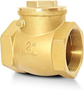 2" NPT Horizontal Check Valve, Brass Non Return Swing Check Valve to Prevent Water Backflow, Level One Way Counterflow Valve to Prevent the Medium Backflow for Oil Water Gas Air（2", DN50）