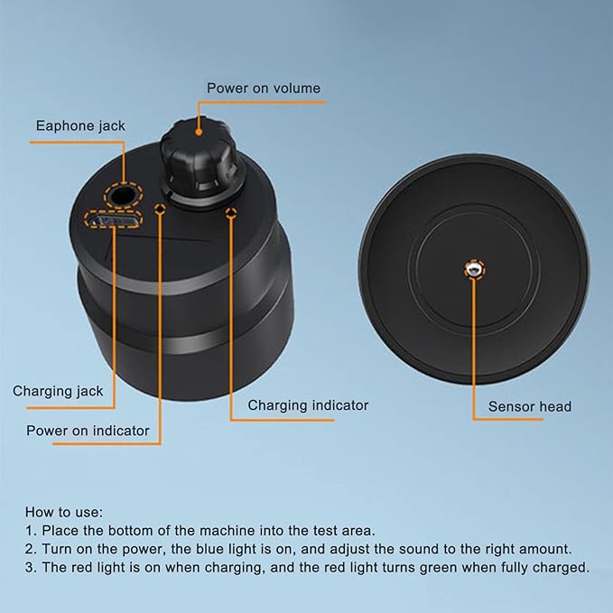 Sonew Water Leakage Detection, Underground Water Pipe Leakage Monitor, High Sensitive Water Pipe Leak Detector, Water Leakage Sound Amplifier, Wall Pipe Listen Detector