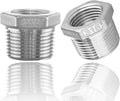 316 Stainless Steel Hex Bushing Reducer, 1" NPT Male to 1/2" NPT Female Pipe Fitting Adapter - Corrosion Resistant Connector for Plumbing, Hydraulic, Air, Oil & Gas Systems (1" to 1/2")