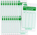 BearLOTO Safety Equipment Inspection Notice - Hazard & Accident Prevention Tag - Multiple Application - Machinery Fire Extinguisher Scaffold Ladder Equipment Factory - GreenWhite - Pack of 20
