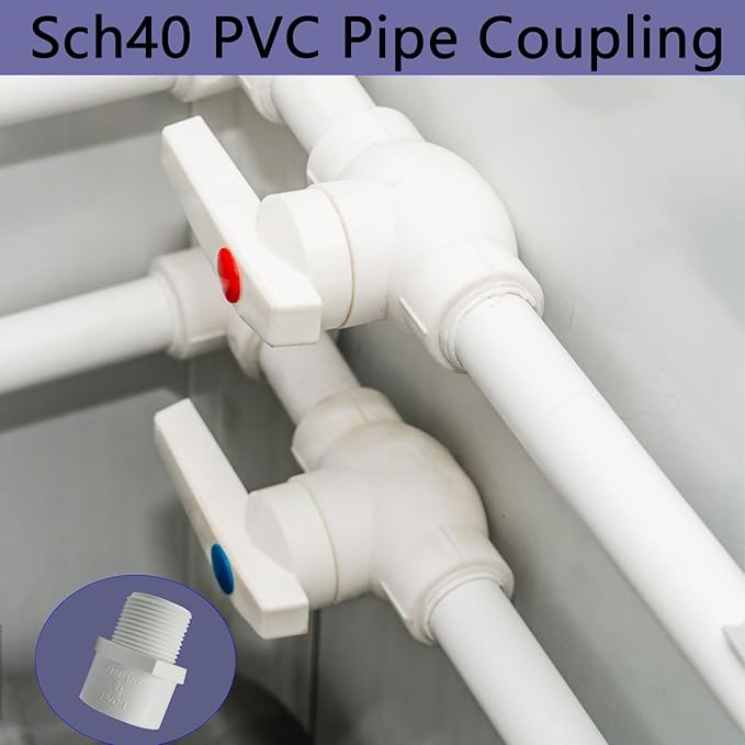 10Pcs 3/4 inch NPT Male Thread PVC Pipe Fitting Adapter Connector(Socket x NPT Male), 3/4 inch PVC Pipe Fitting for Sch40 Pipe for Plumbing Water Line