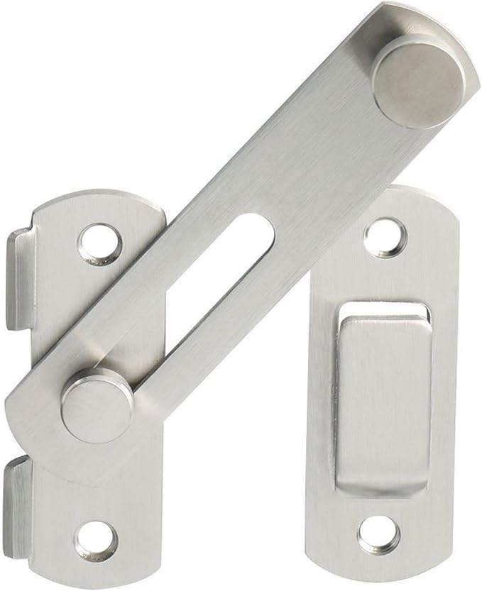 Alise 4 inch Heavy Duty Flip Latch Gate Latches, Safety Door Lock for Barn Wood Fence Sliding French Doors,SUS304 Stainless Steel Gate Hardware MS9500-LS Brushed Nickel