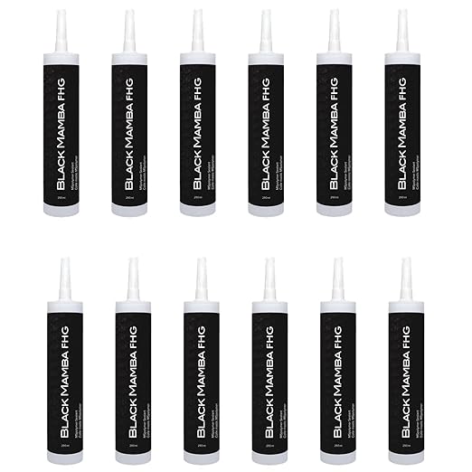 Black Mamba FHG High Tack - Superfast Mono Component Polymer Sealant Cartridge - White - 12 Pack