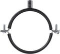 4" Inch Galvanized Pipe Hanger with Rubber - Conduit Mounting Clamp - Tube Brackets - Pipe Clamps - Tube Wall Mounting Bracket Clamp - Rigid Conduit Holder - PVC and Metal Pipe Attachment Hanger