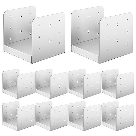 6"x 6" Post Base, 10Pcs Stainless Steel Adjustable Post Anchor Bracket(Internal 5.5 x 5.5), Adjustable Post Base for Pavilion Deck Porch Handrail Railing Support Decorative Anchor Plate