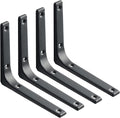 SAYAYO Wall Shelf Brackets Black, 6 x 5 Inch Iron Metal Shelf Brackets L Shaped Corner Support Brackets for DIY Floating Shelf, 4 PCS