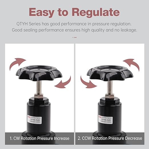 SNS Air Pressure Regulator Female Thread 3/4 NPT 0-500 PSI Adjustable, Bracket, with Gauge QTYH-N20