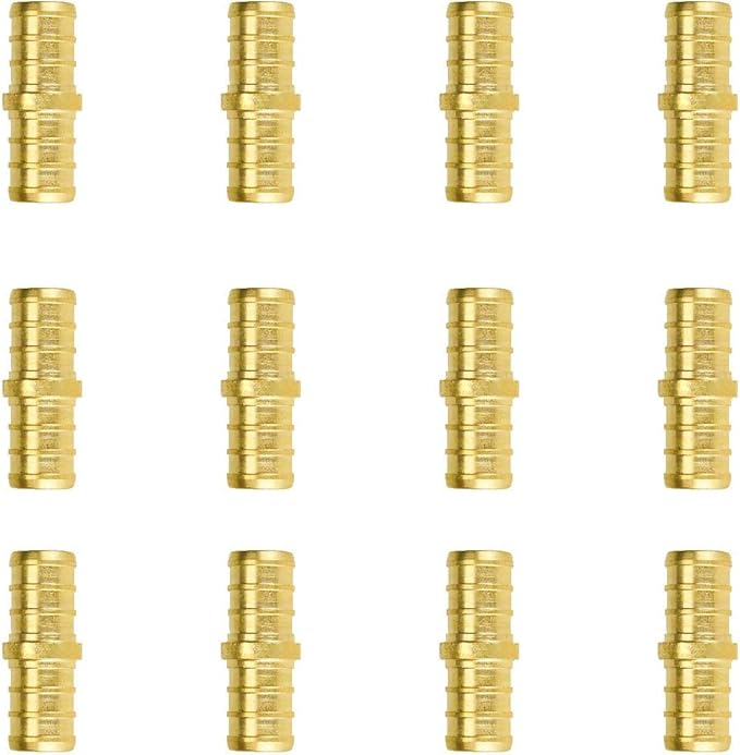 SUNGATOR 12-Pack 1/2" Pex Coupling, No Lead Brass, 1/2 Inch Pex Fittings, NSF, UPC Certified