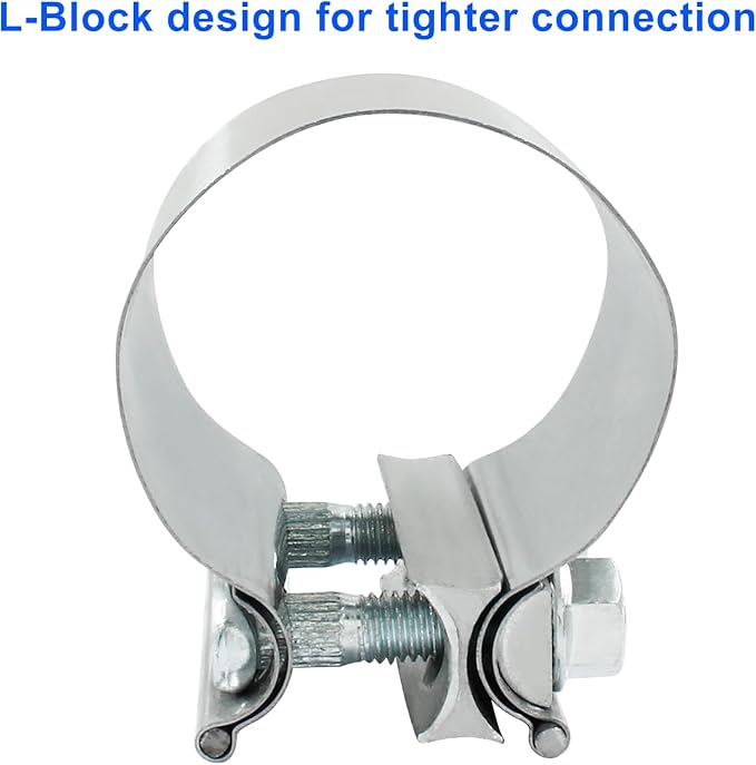 2.5'' Heavy Duty 304 Stainless Steel Lap Joint Exhaust Pipe Seal Band Clamp, Repair Clamp Sleeve Coupler for Emergency Pipe Repair, Pack of 1