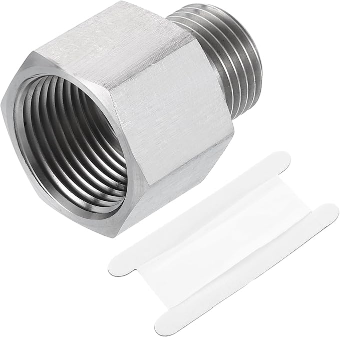 uxcell Pipe Fitting Reducing Adapter, ZG1/2" Male x 3/4" NPT Female 304 Stainless Steel Reducer Connector for Water Oil Air Pressure Gauge, Silver