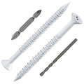 WenSilon(100 PCS) 1/4" x3-1/4 White Concrete Screw Anchor White Flat Head for Anchoring to Masonry, Block or Brick Stucco