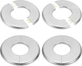 PATIKIL Wall Split Flange 105mm / 4.1" OD, 4 Pcs Round Escutcheon Plate Cover PPR Plumbing Cover Plates with Self-Adhesive Tape for 44mm / 1.7" Dia Water Pipe Faucet, Silver