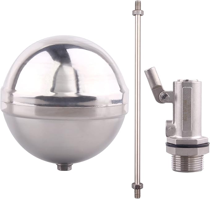 Stainless Steel Float Ball Valves - 3/4” NPT Male Thread Flow Control Float Sensor Valve Automatic Water Level Control Float For Tank Pond Water Tower