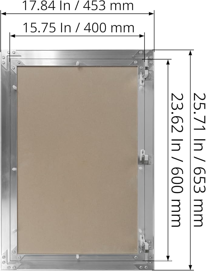 16" x 24" Inch Aluminum Drywall Access Panel - Service Shaft Door - Plumbing, Electricity, Heating, Alarm Wall Inspection hatch for Drywall - Bathroom Service Access Hole Cover
