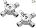 2 PCS Below Deck Mixing Valve,3/8" Compression LF Brass Body,Thermostatic mixing valve for hot and cold water,Compression Sleeve and Nuts Included.