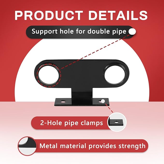 (Pack of 100) EFIELD Double Pipe Stay Hanger for 1/2 Inch IP Standard Pipe or 3/4 Inch Copper, CPVC & PEX Pipes - Universal Pipe Support Bracket,(ACC023-100PCS)