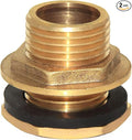 Joywayus 2PCS 1/2" Male Thread Soild Brass Water Tank Connector Bulkhead Tank Fitting With Rubber Ring Stablizing