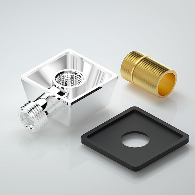 100% Brass Wall Mounted Supply Elbow, Wall Elbow for Hand Shower, Solid Brass Wall Supply Elbow, Check Valve Included (Polished Chrome)