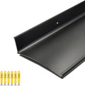 Extra Wide 5.12" W Door rain drip Guard Overhead,43.3" L Aluminum drip Cap for Exterior Doors Window Top,rain drip Edge Flashing,Water Deflector,rain Diverter,Anodized Black 1PCS