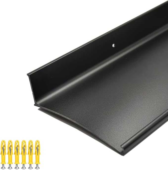 Extra Wide 5.12" W Door rain drip Guard Overhead,43.3" L Aluminum drip Cap for Exterior Doors Window Top,rain drip Edge Flashing,Water Deflector,rain Diverter,Anodized Black 1PCS