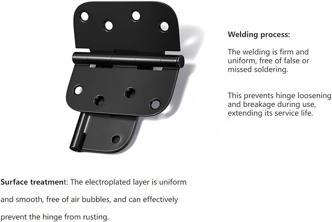 3-Pack Heavy Duty Door Hinges with Superior Load-Bearing Capacity, Rounded Corners,Equipped with Screws.3 inch X 3 in