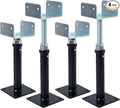 4 Pack U-Shaped Floor Jack - Adjustable Steel Beam Support for 4x2, 4x4, 4x6 Joists Heavy Duty Screw Jack with U-Head Telepost & House Jack.9-13 Inch Adjustment Range.