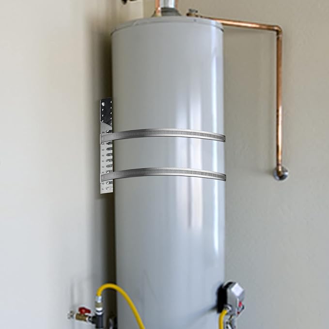 2 Set Universal Water Heater Expansion Tank Wall Mounting Bracket, 5 Gallon or 13 Inch Diameter Pole Holder, Earthquake Straps for Nitrogen or Propane Tank