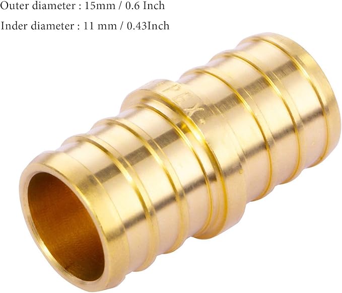 3/4 inch Straight Coupling PEX 3/4" (pack of 8) Lead-Free Brass Barb Crimp Pipe Fitting/Fittings