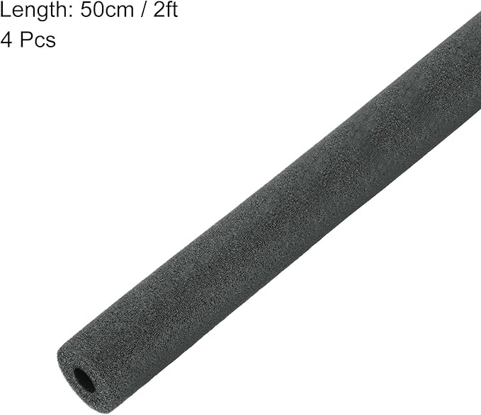 MECCANIXITY 4pcs Pipe Insulation Foam Tube Pipe Lagging 13mm(1/2 Inch) ID 37mm OD 2ft Freeze Protection for Copper Pipe, Black