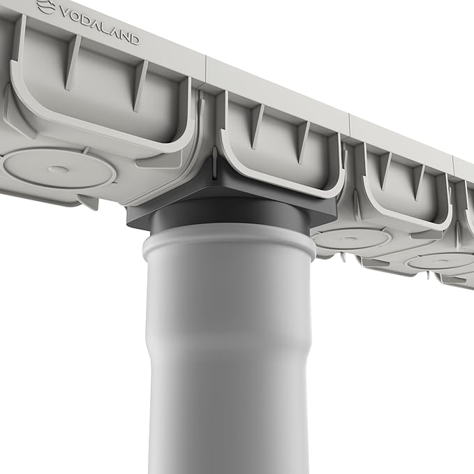 Vodaland - 4 Inch Trench Drain System with Grate - Ivory Color - Easy 2 Channel (5)