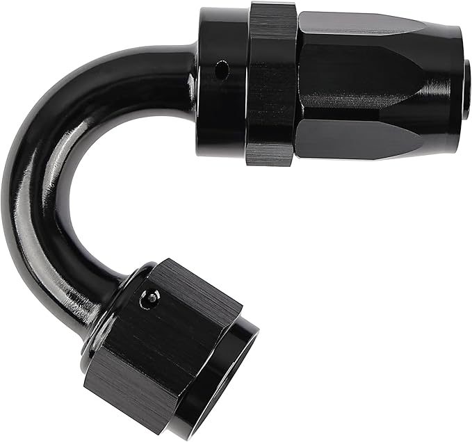 EVIL ENERGY 6AN Hose End Fitting 150 Degree Swivel for CPE Braided Fuel Hose Black