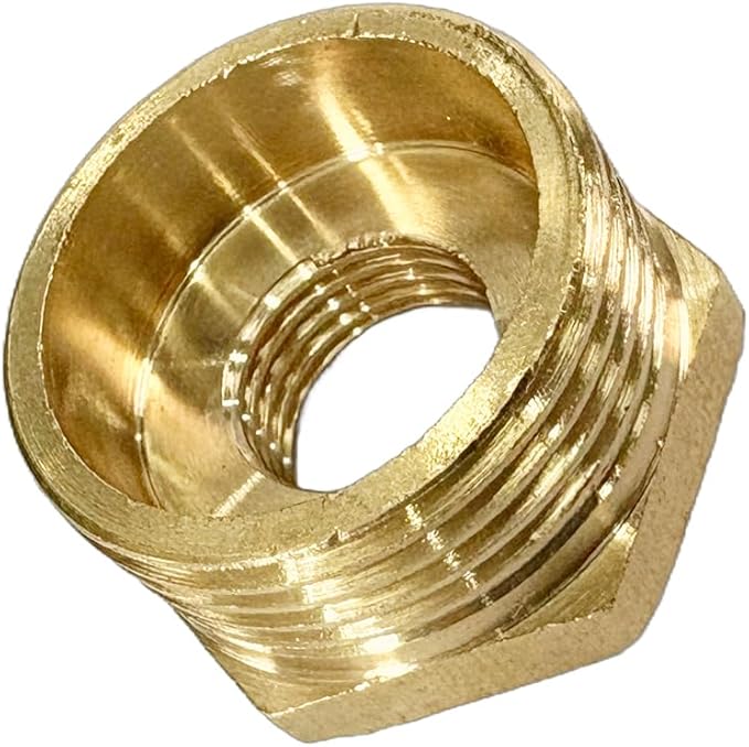 3/4" NPT Male x 1/4" NPT Female Brass Reducer Hex Bushing Threaded Pipe Fitting Reducing Adapter Pack of 2